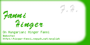 fanni hinger business card